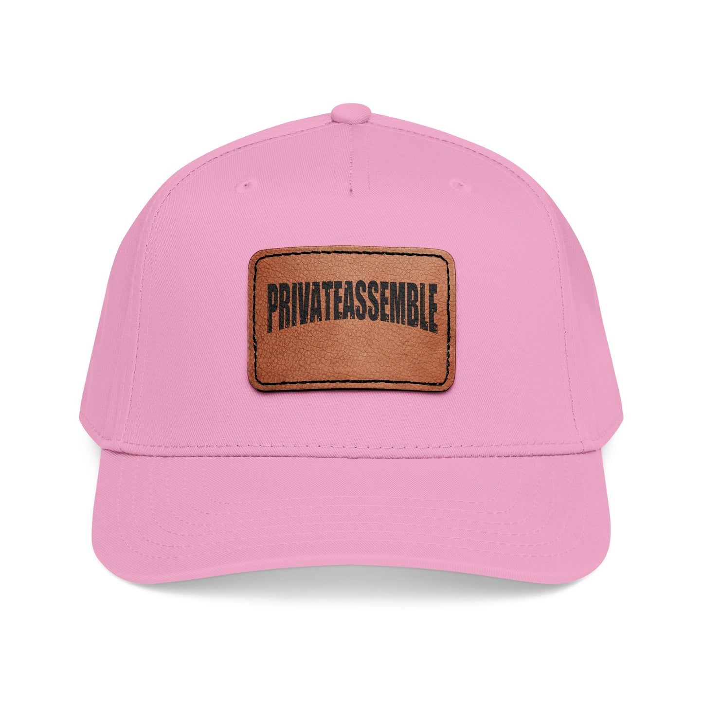 Mid Profile Baseball Cap with Leather Patch (Rectangle)