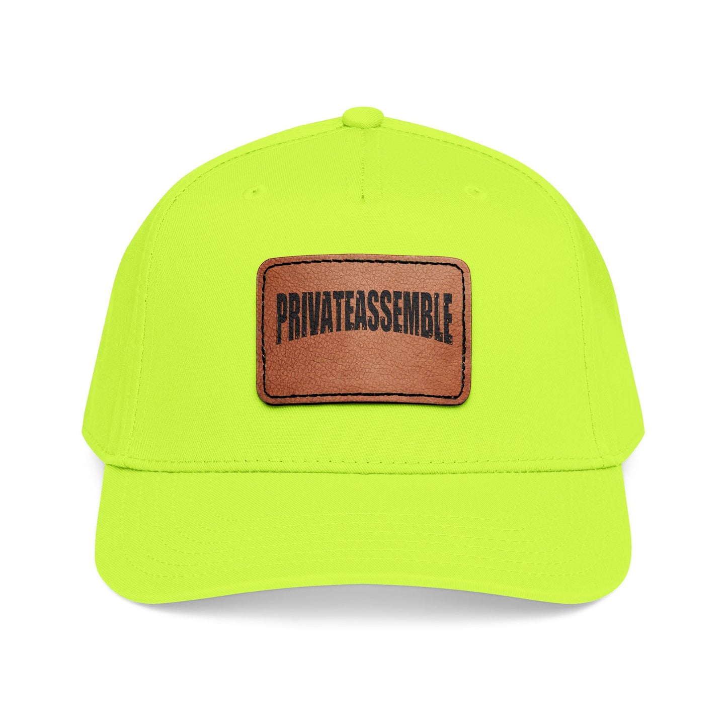 Mid Profile Baseball Cap with Leather Patch (Rectangle)