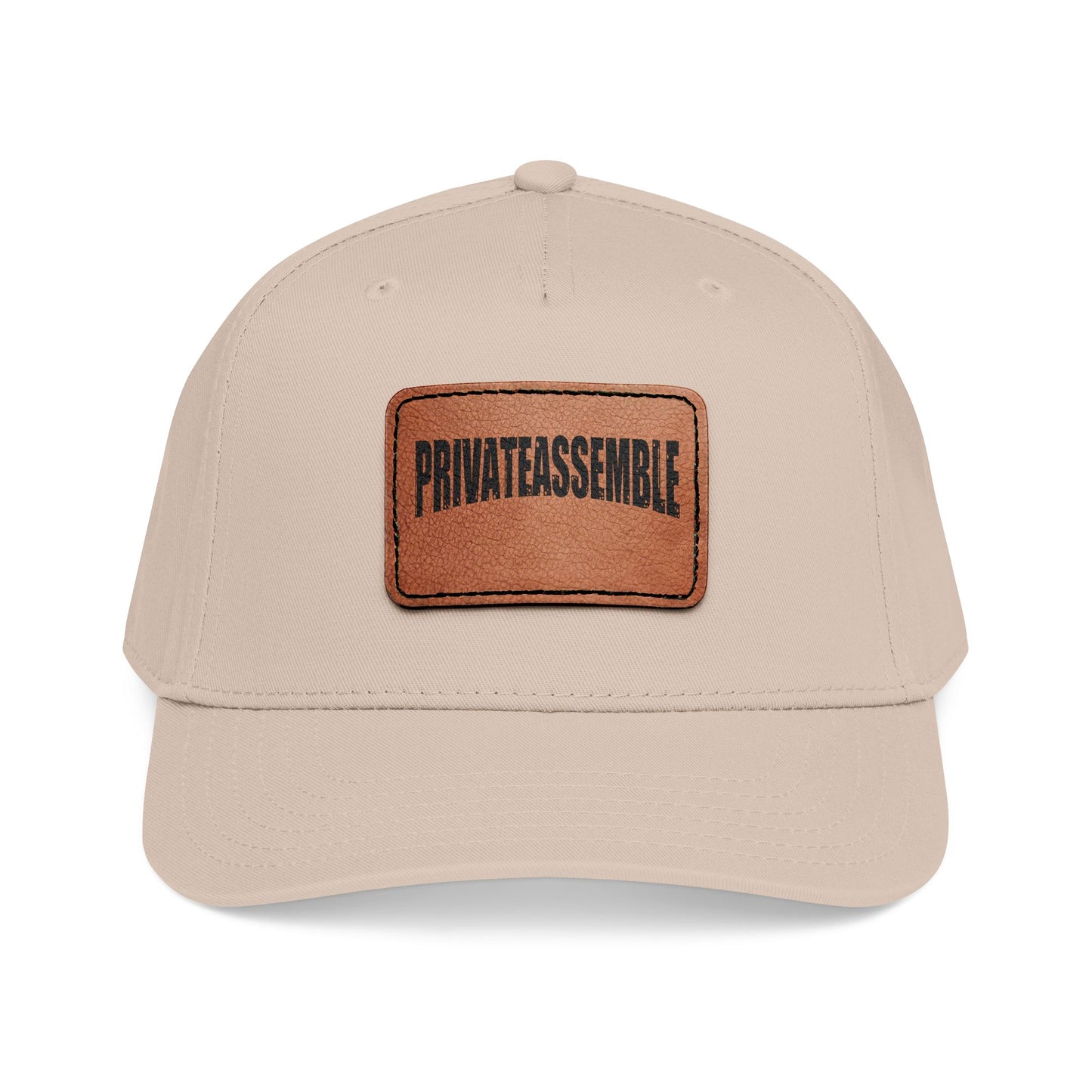 Mid Profile Baseball Cap with Leather Patch (Rectangle)