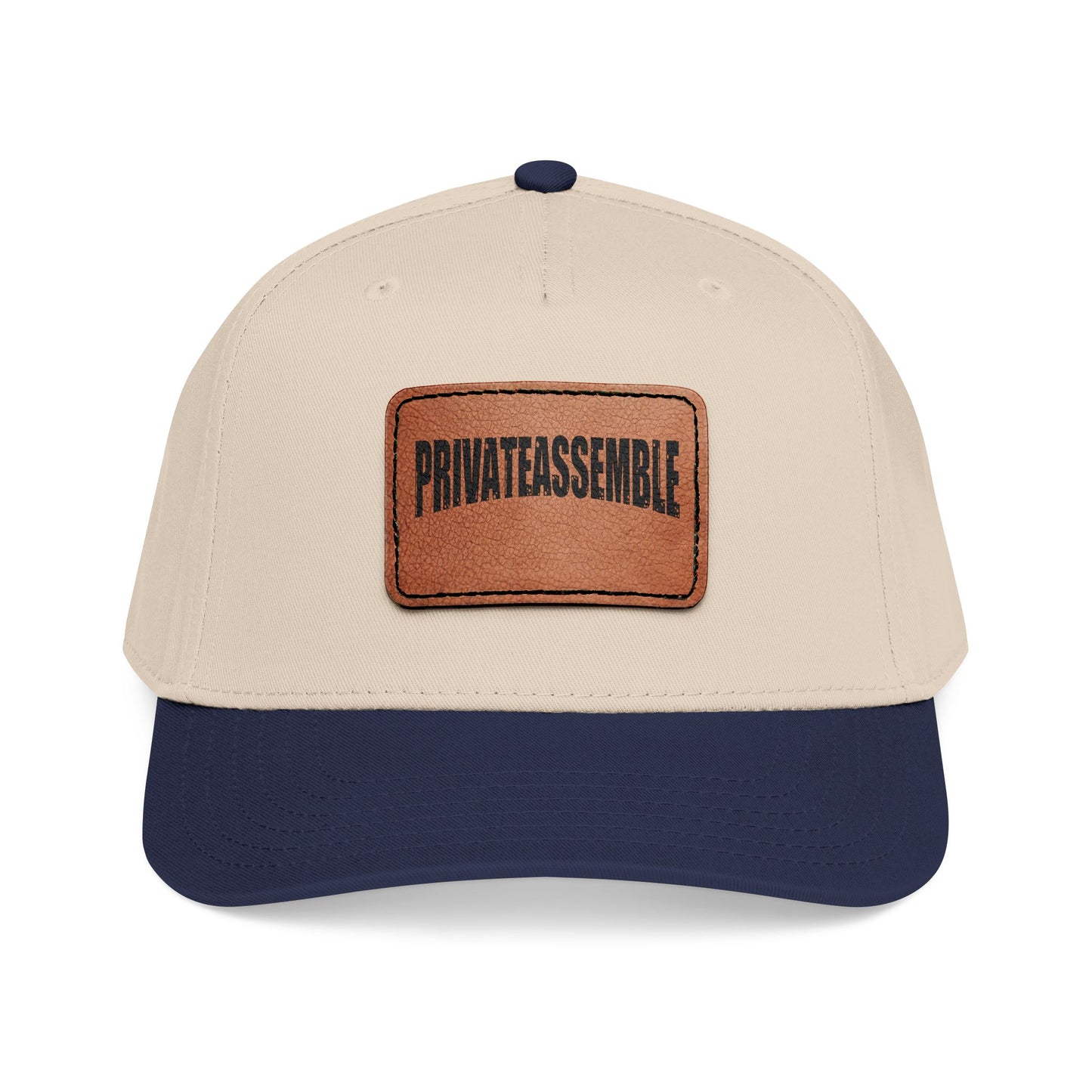 Mid Profile Baseball Cap with Leather Patch (Rectangle)