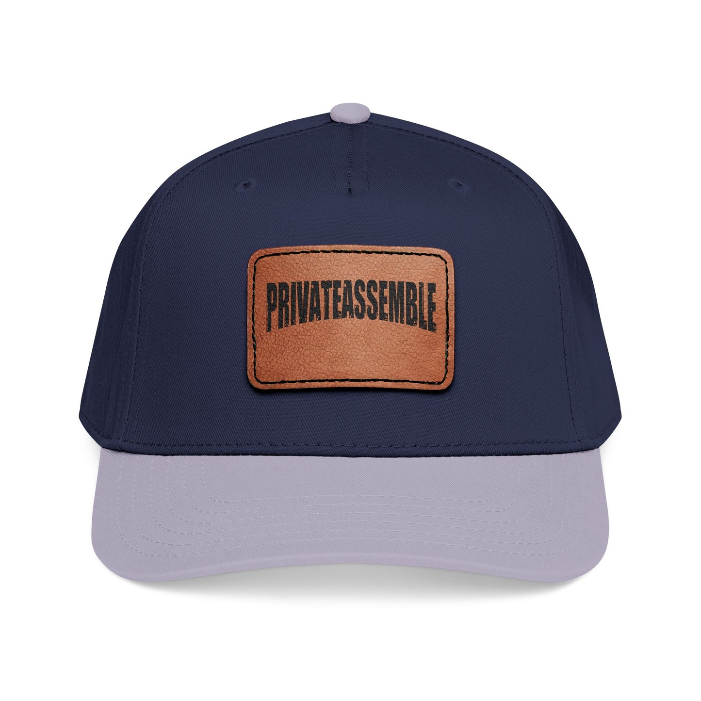 Mid Profile Baseball Cap with Leather Patch (Rectangle)