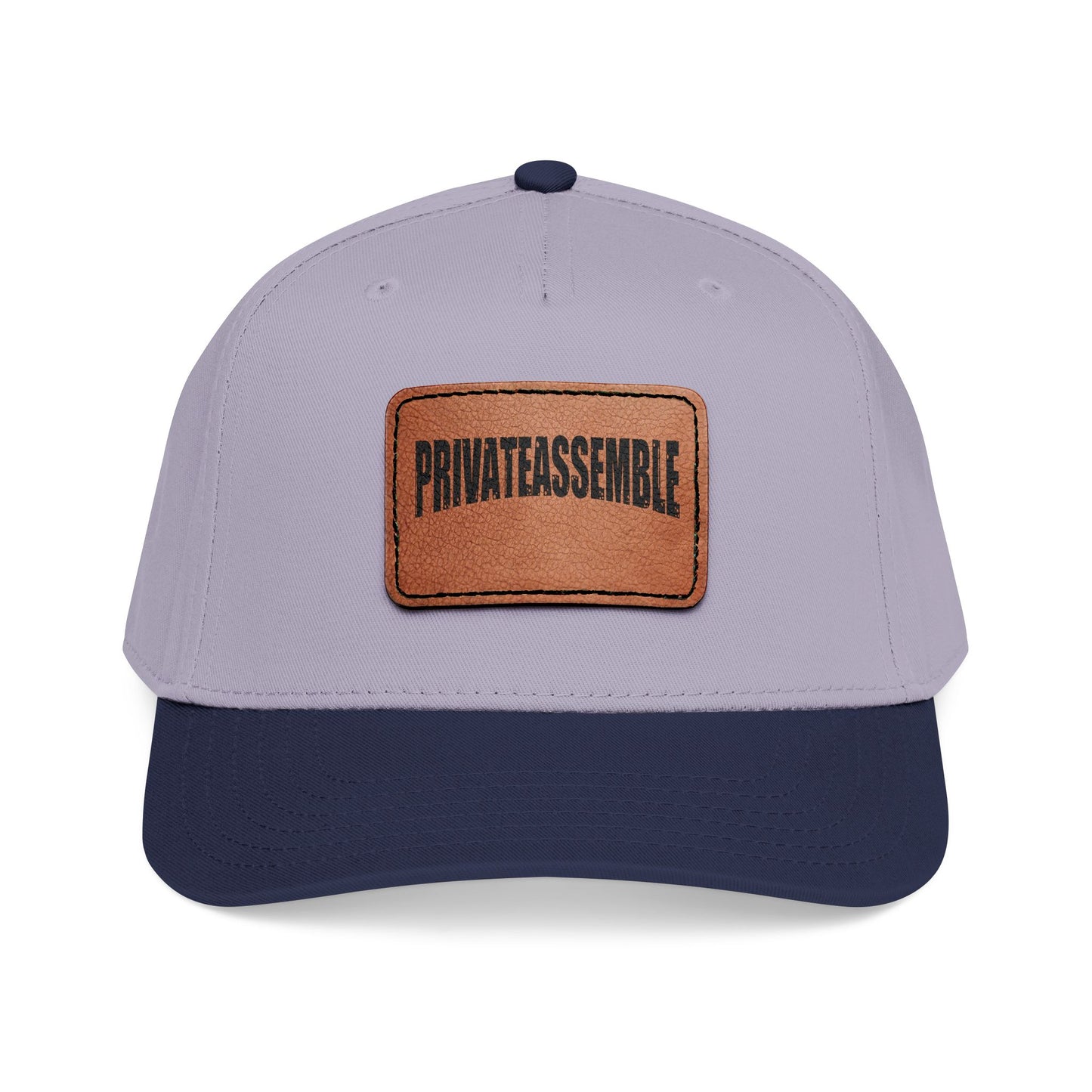 Mid Profile Baseball Cap with Leather Patch (Rectangle)