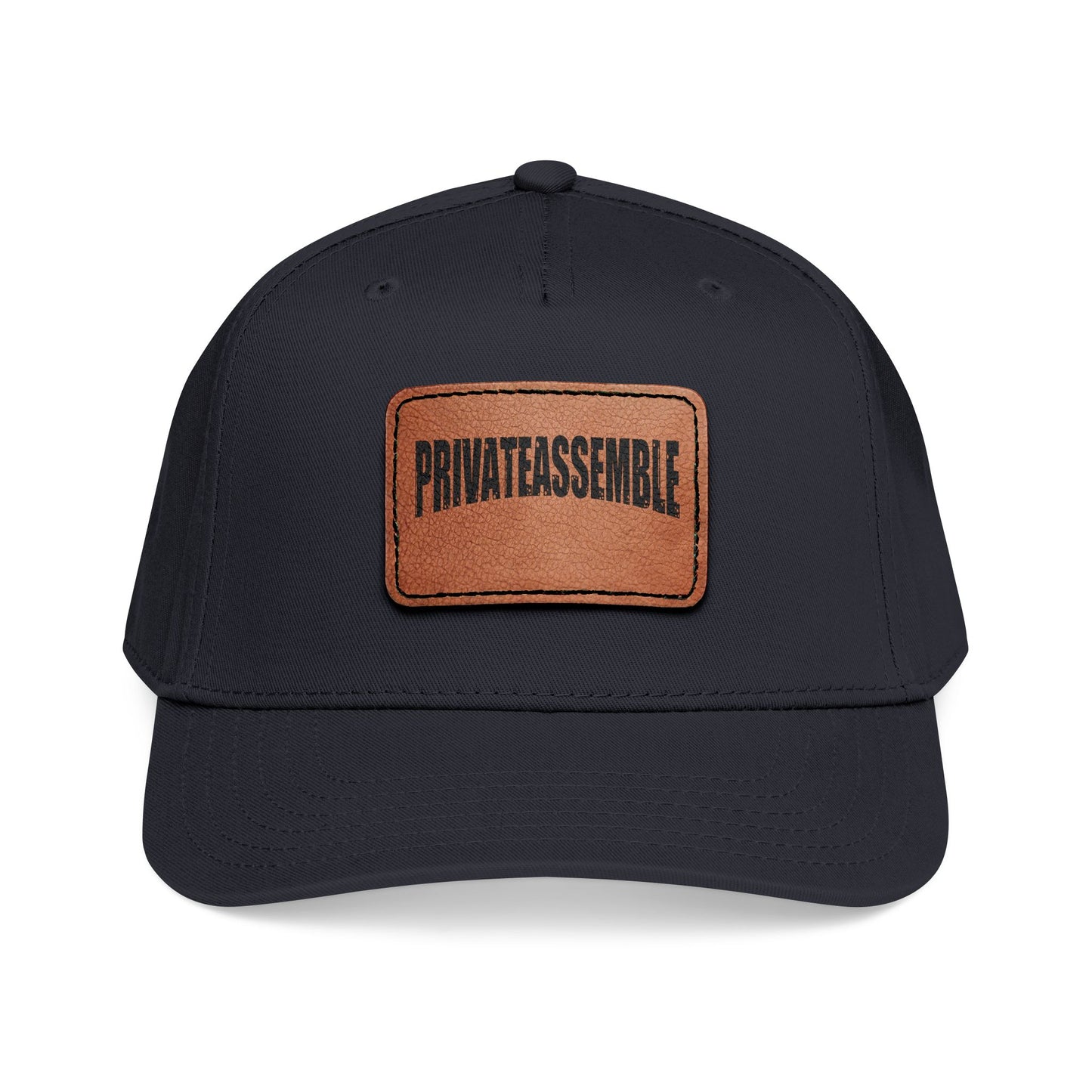 Mid Profile Baseball Cap with Leather Patch (Rectangle)