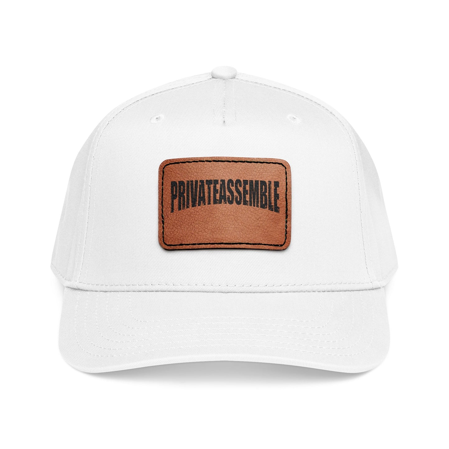Mid Profile Baseball Cap with Leather Patch (Rectangle)
