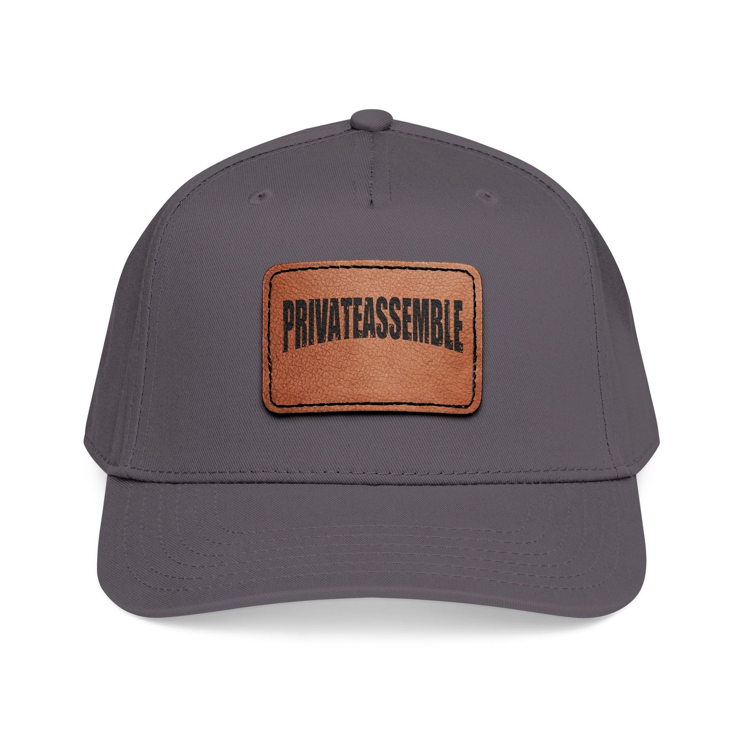 Mid Profile Baseball Cap with Leather Patch (Rectangle)
