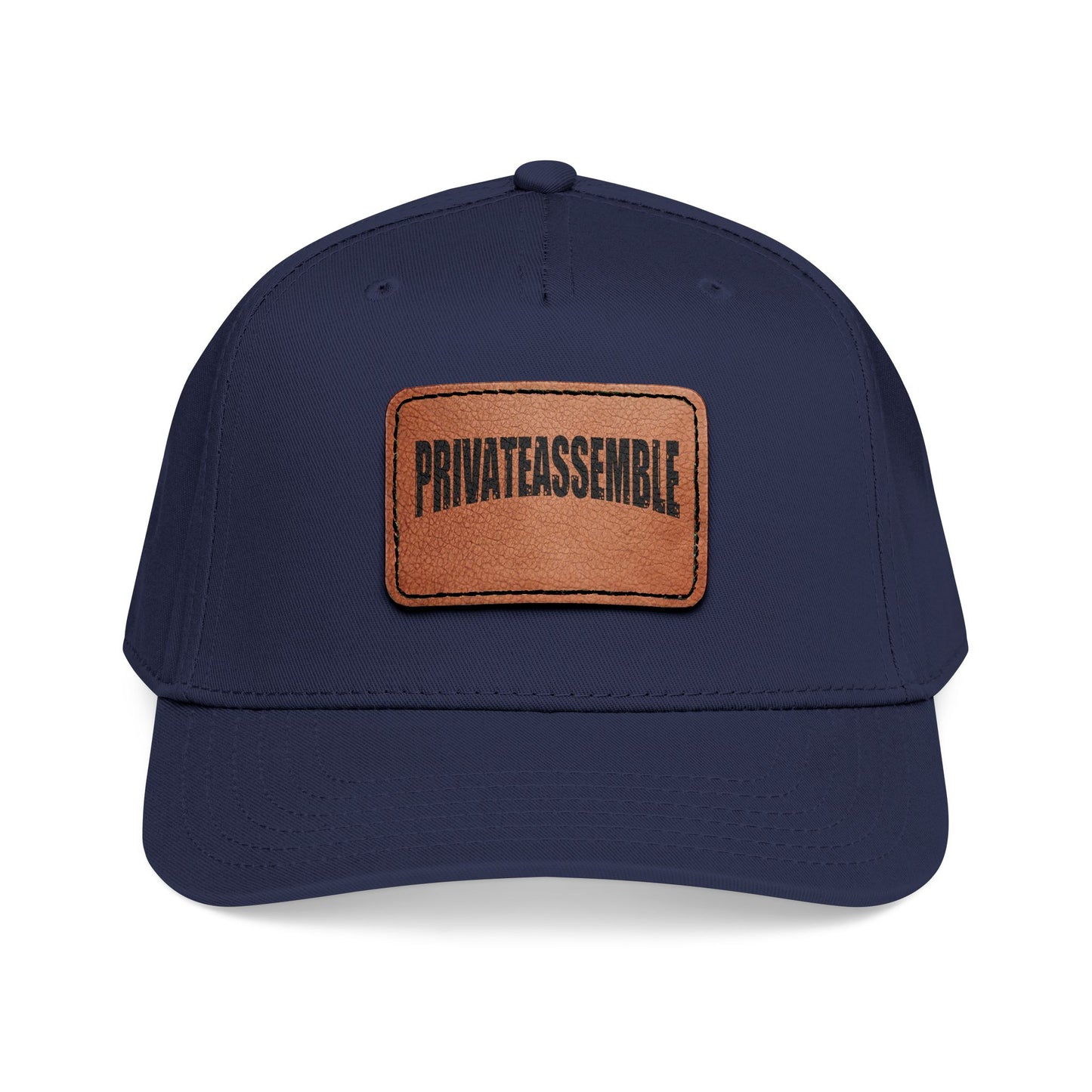 Mid Profile Baseball Cap with Leather Patch (Rectangle)