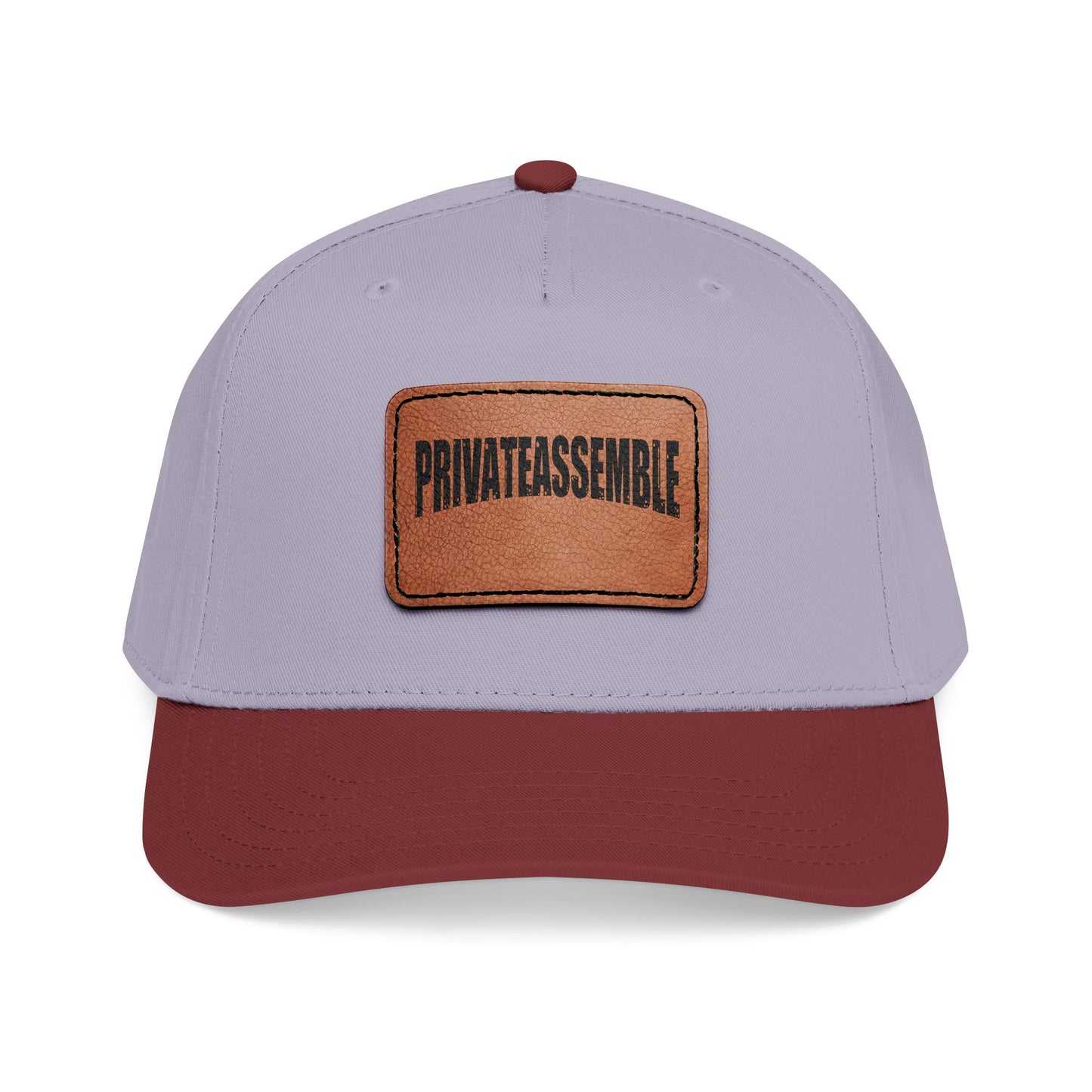 Mid Profile Baseball Cap with Leather Patch (Rectangle)