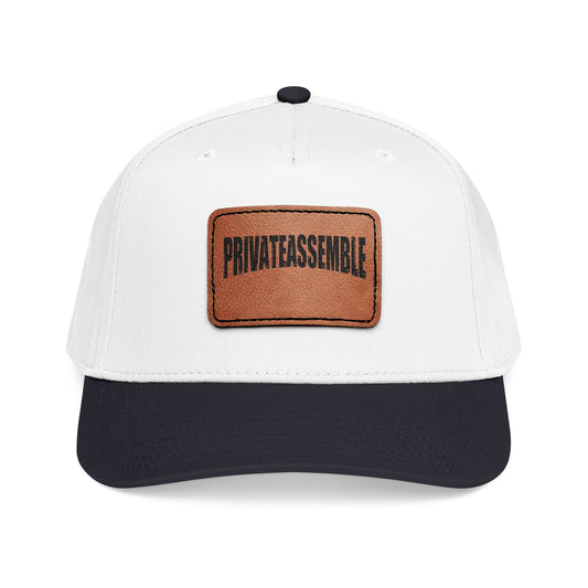 Mid Profile Baseball Cap with Leather Patch (Rectangle)