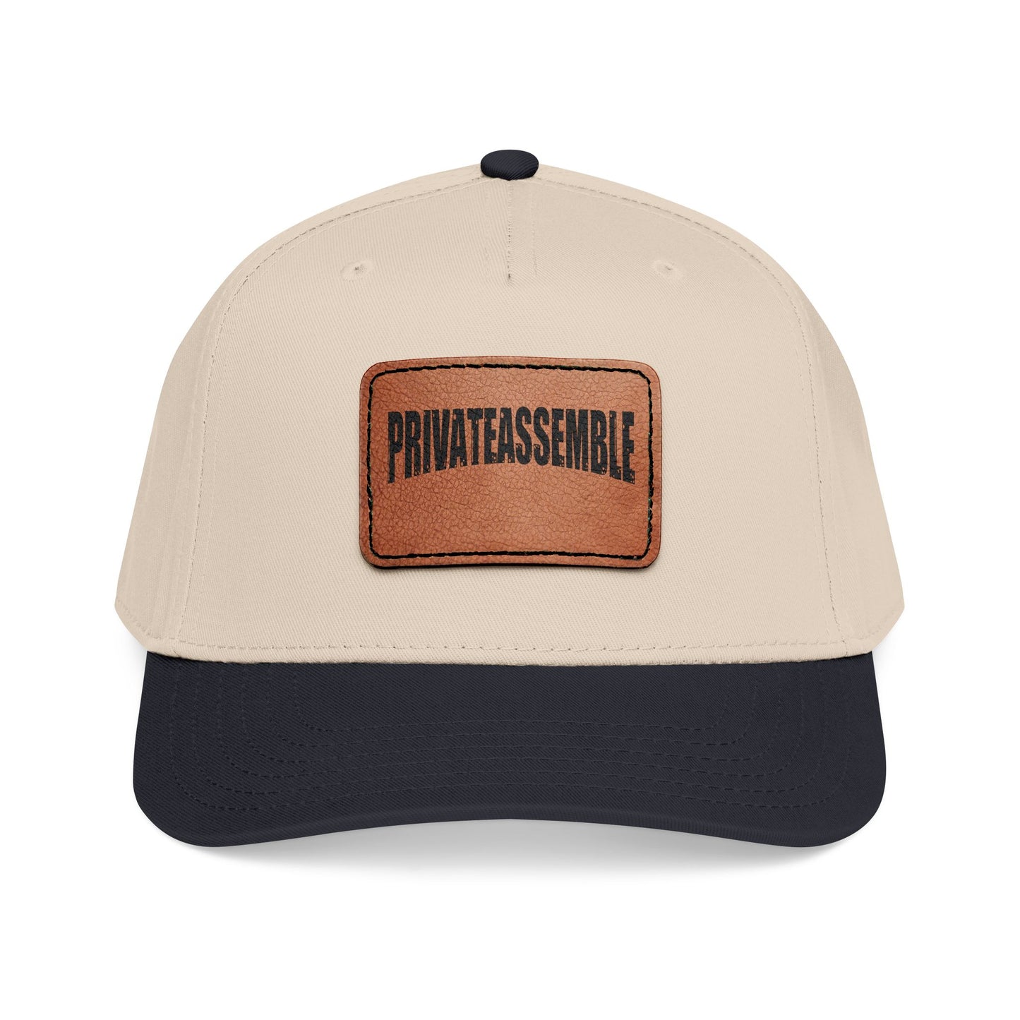 Mid Profile Baseball Cap with Leather Patch (Rectangle)