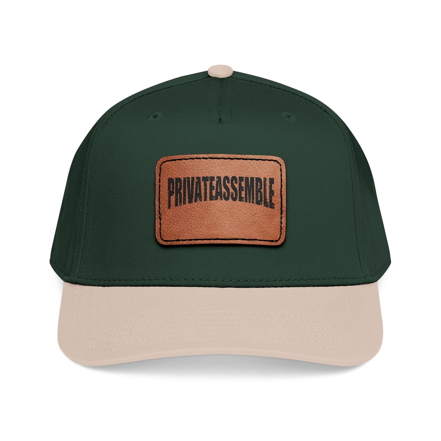 Mid Profile Baseball Cap with Leather Patch (Rectangle)