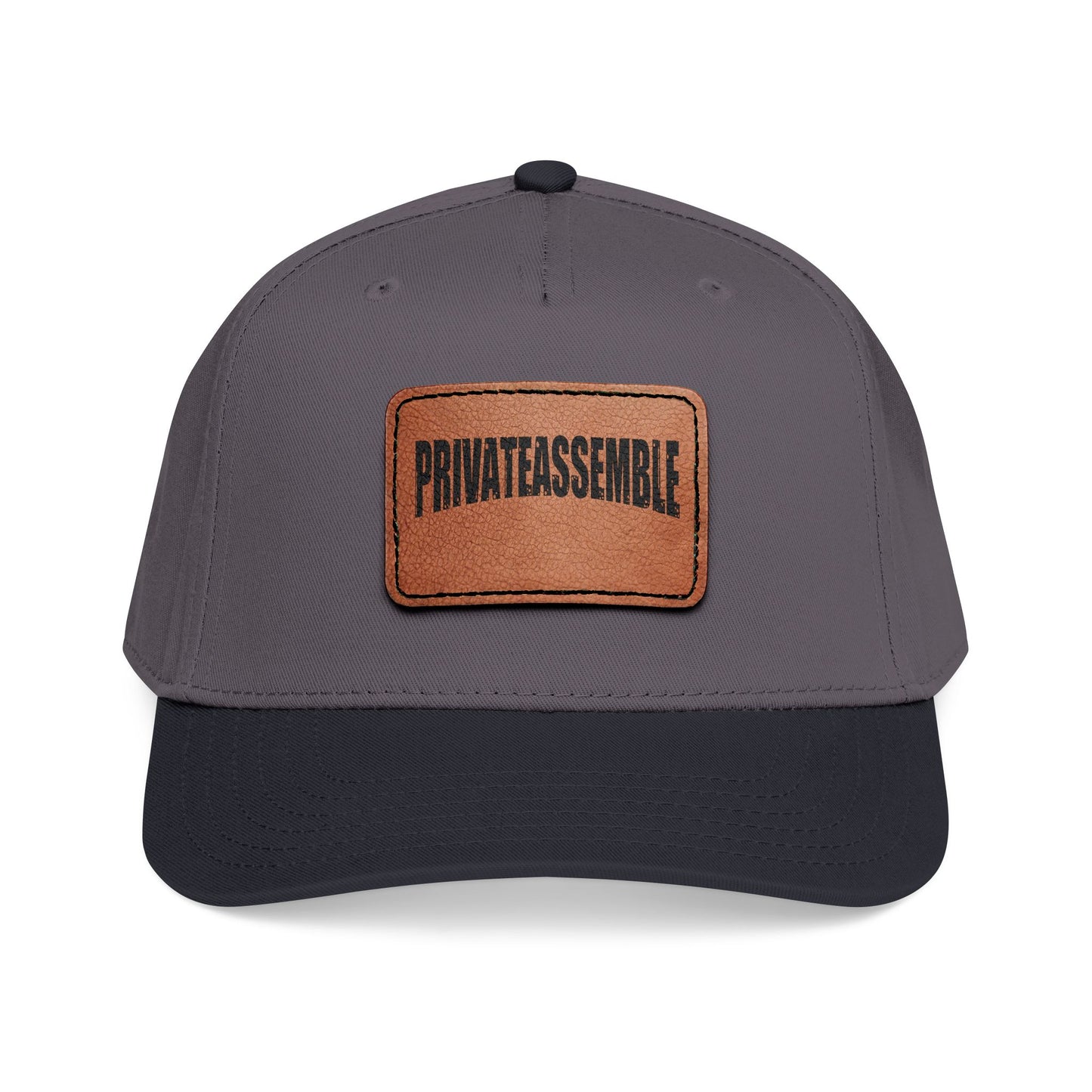 Mid Profile Baseball Cap with Leather Patch (Rectangle)