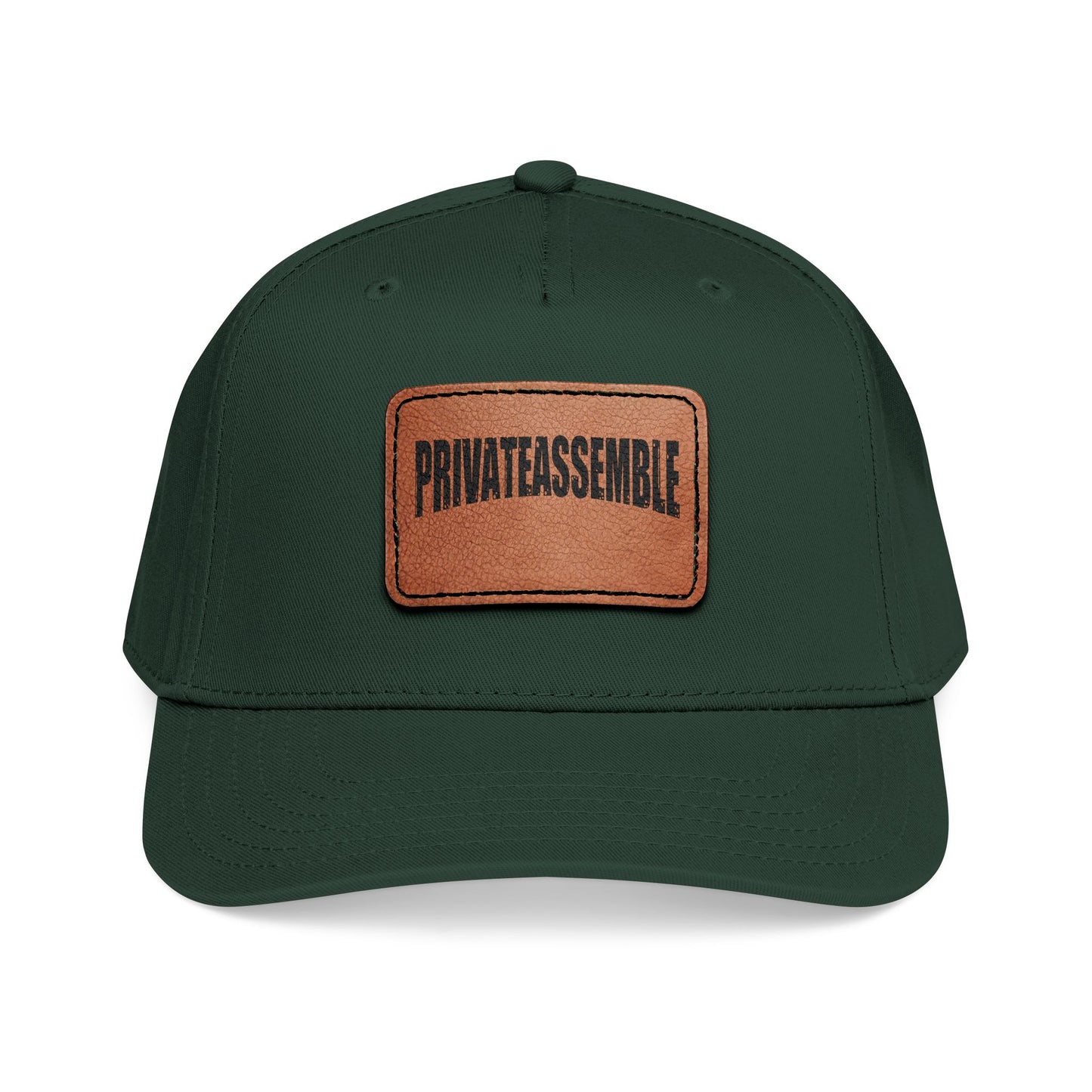 Mid Profile Baseball Cap with Leather Patch (Rectangle)
