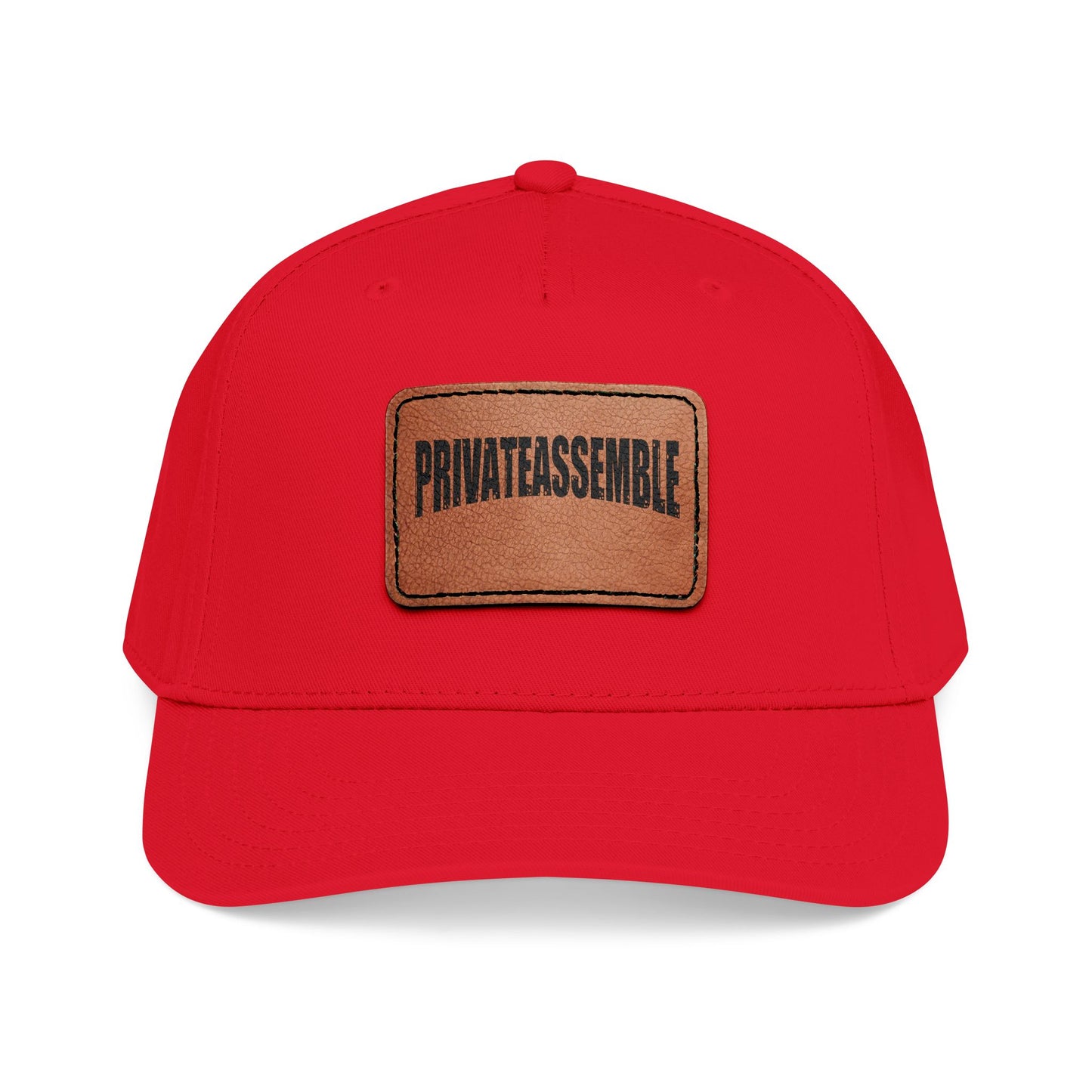 Mid Profile Baseball Cap with Leather Patch (Rectangle)