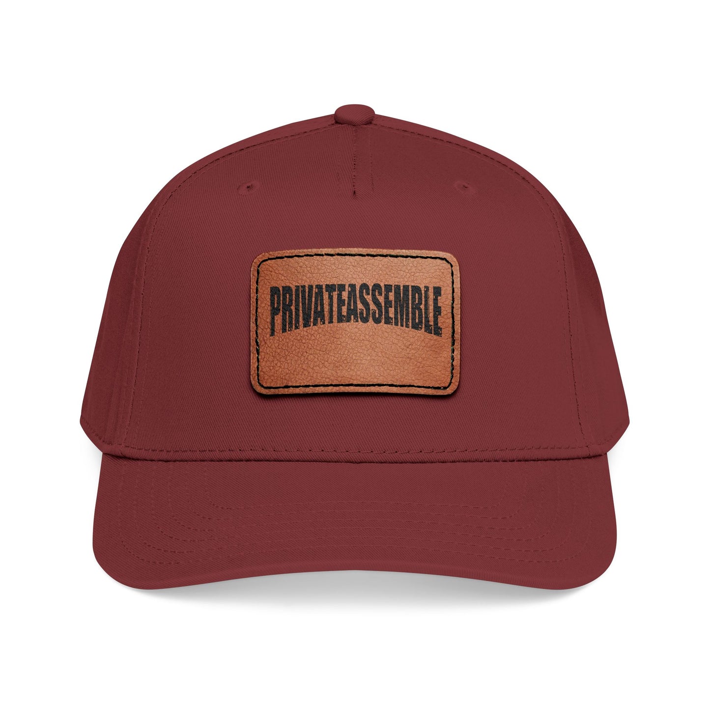 Mid Profile Baseball Cap with Leather Patch (Rectangle)