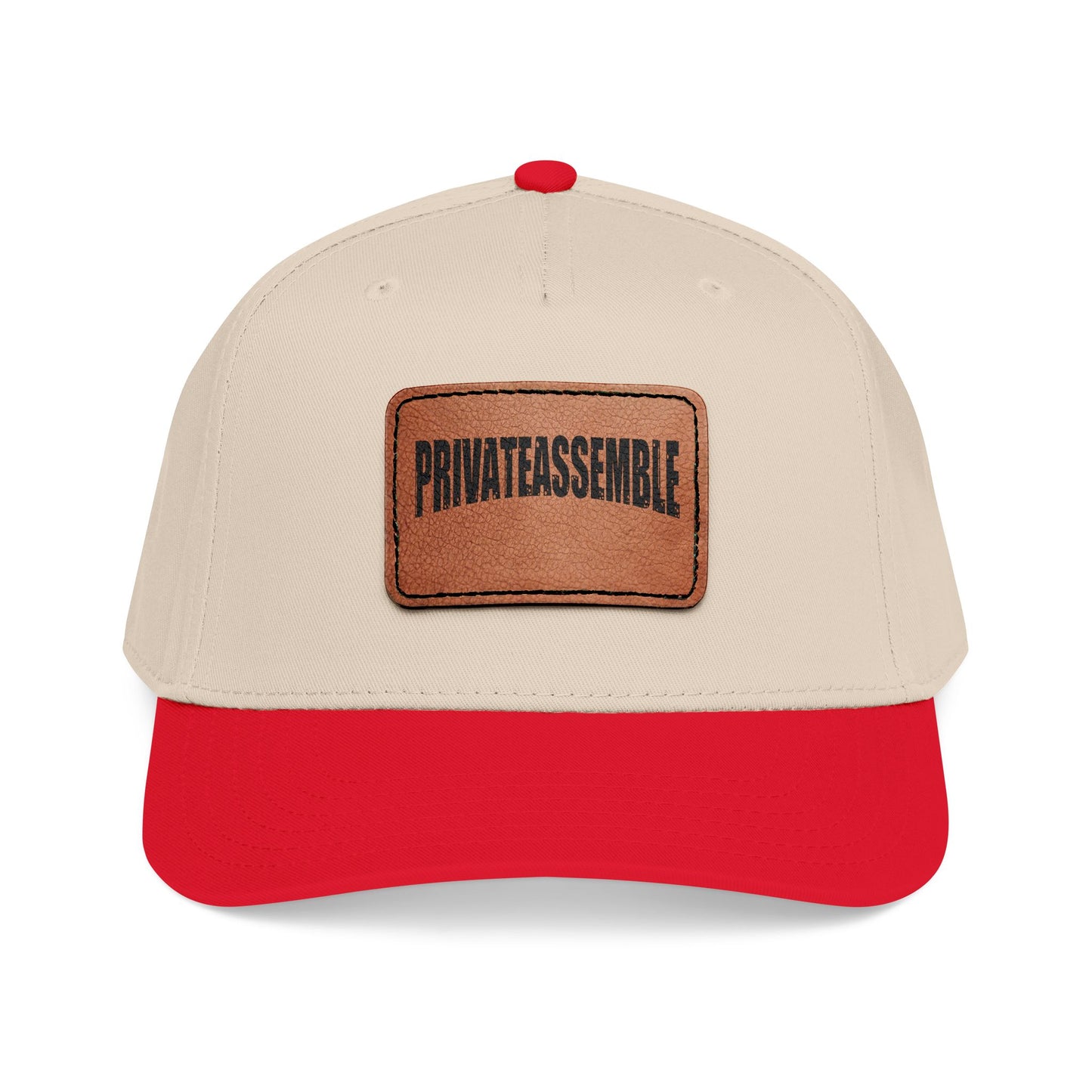 Mid Profile Baseball Cap with Leather Patch (Rectangle)