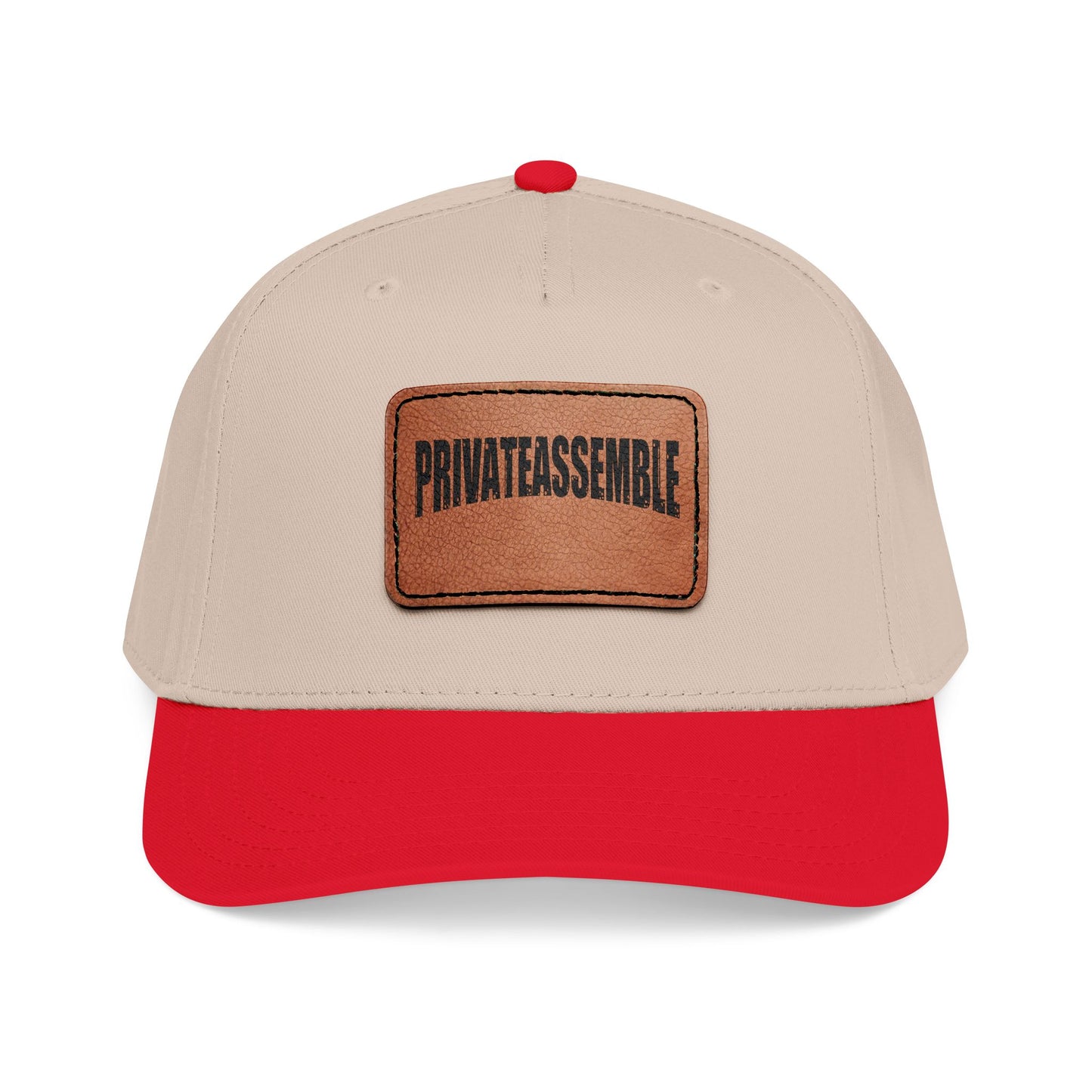 Mid Profile Baseball Cap with Leather Patch (Rectangle)