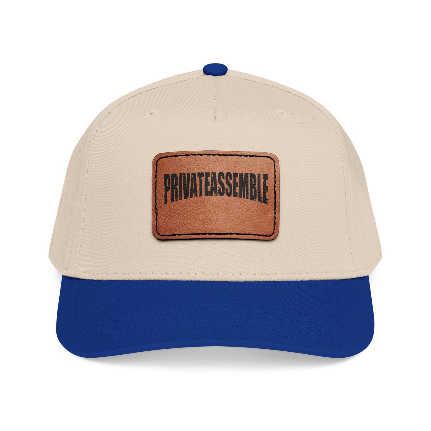 Mid Profile Baseball Cap with Leather Patch (Rectangle)