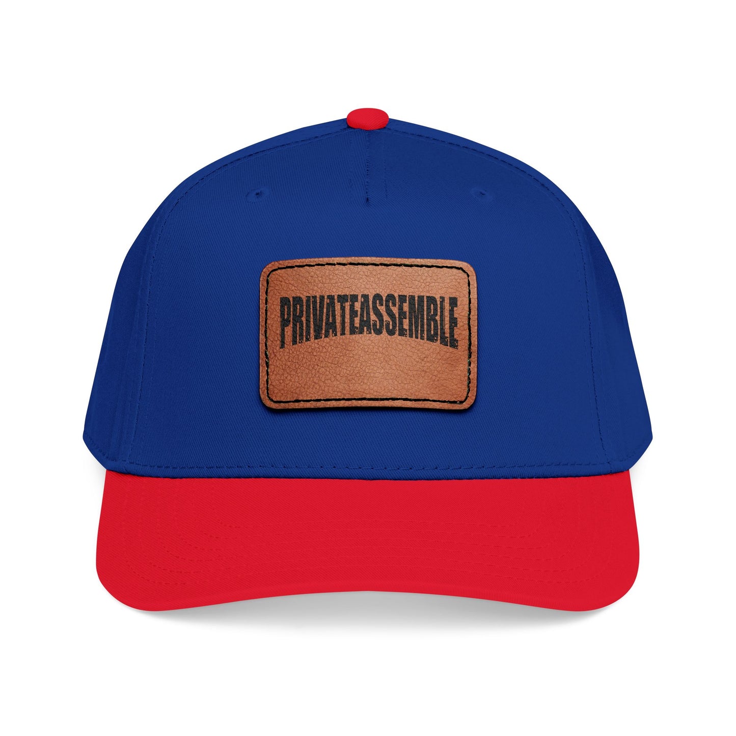 Mid Profile Baseball Cap with Leather Patch (Rectangle)